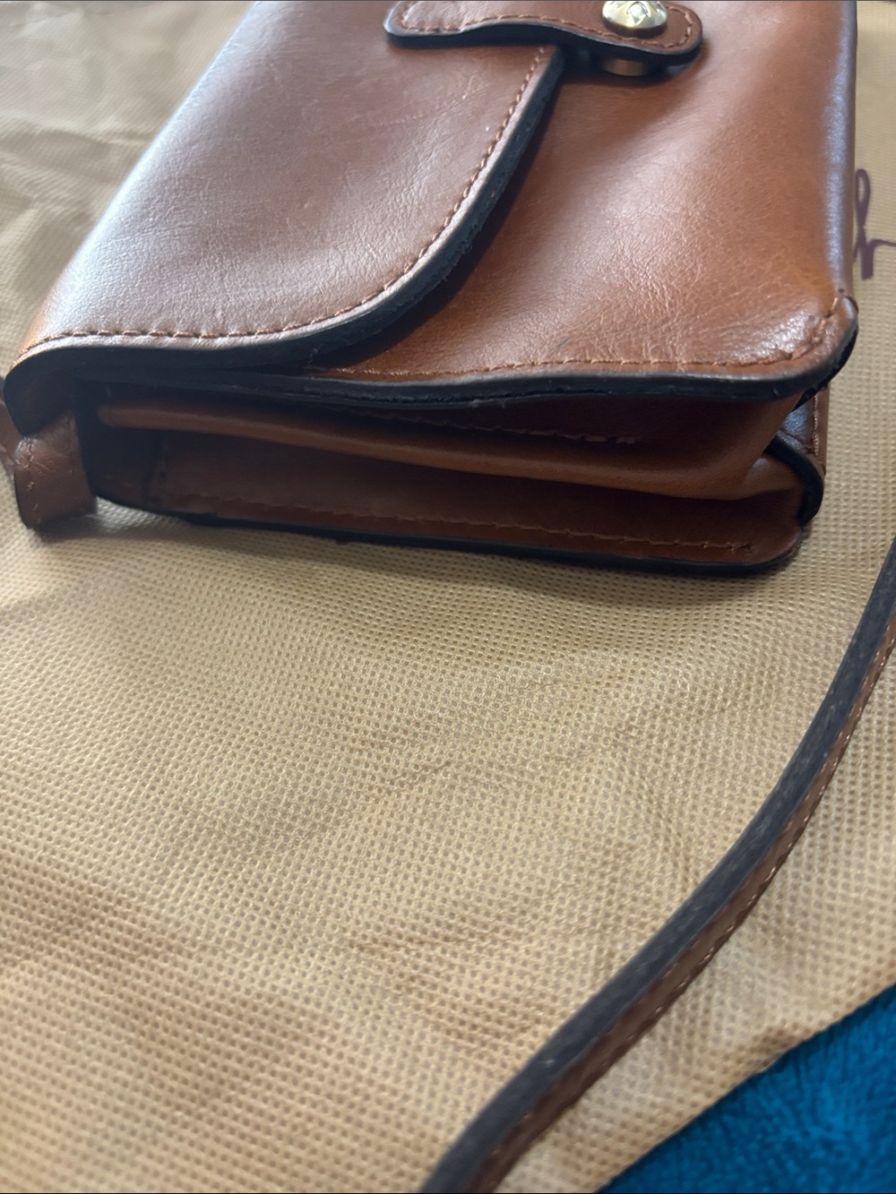 Patricia Nash Lana Cognac Brown Leather Crossbody with Dust Bag - Picture 5 of 14